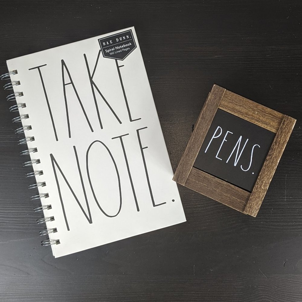 Rea Dunn "TAKE NOTE" Notebook with Pen Holder